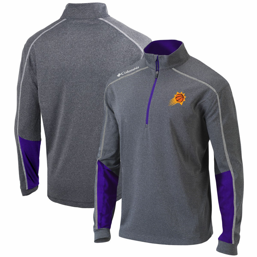 Phoenix Suns Omni-Wick Shotgun 2.0 Quarter-Zip Pullover Top - Heathered Gray/Purple | Columbia for sale
