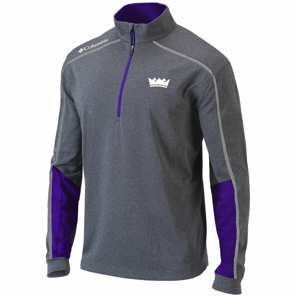 Sacramento Kings Omni-Wick Shotgun 2.0 Quarter-Zip Pullover Top - Heathered Gray/Purple | Columbia on sale
