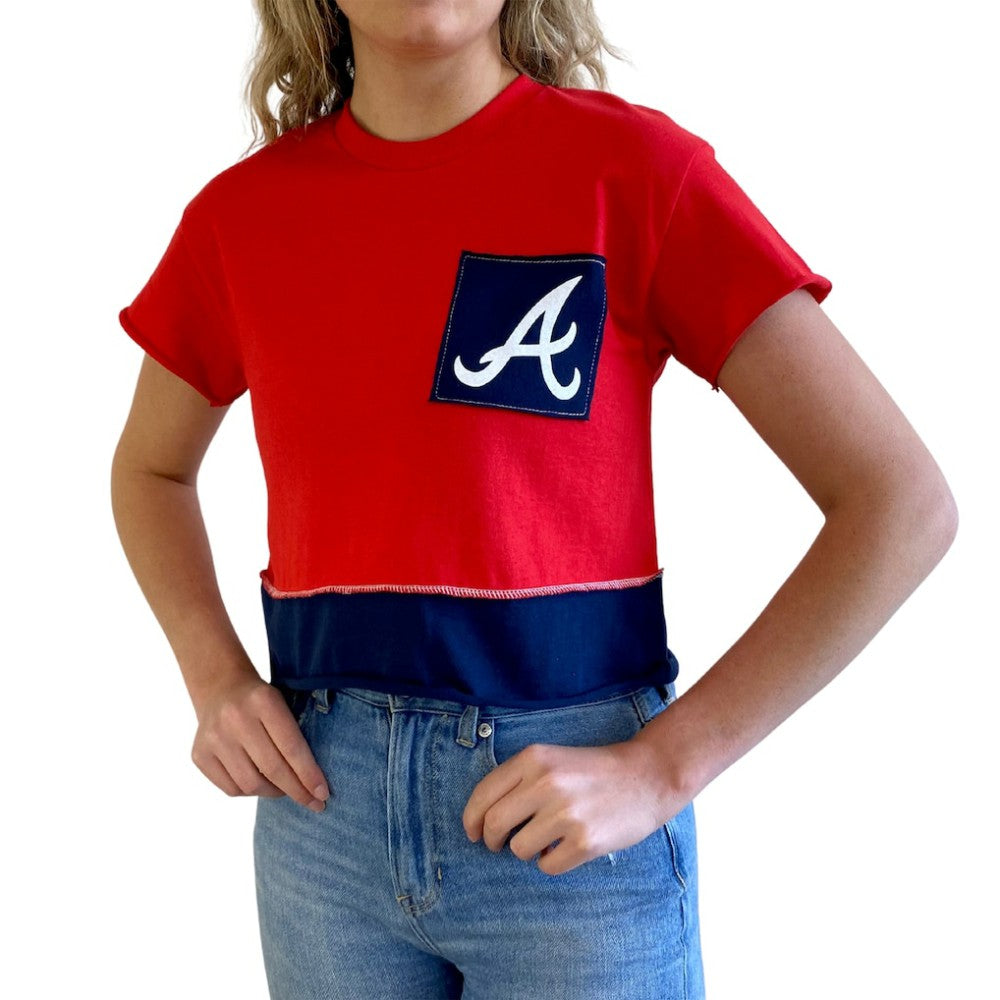 Atlanta Braves Refried Apparel Women's Cropped T-Shirt - Red