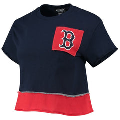 Boston Red Sox Refried Apparel Women's Cropped T-Shirt - Navy