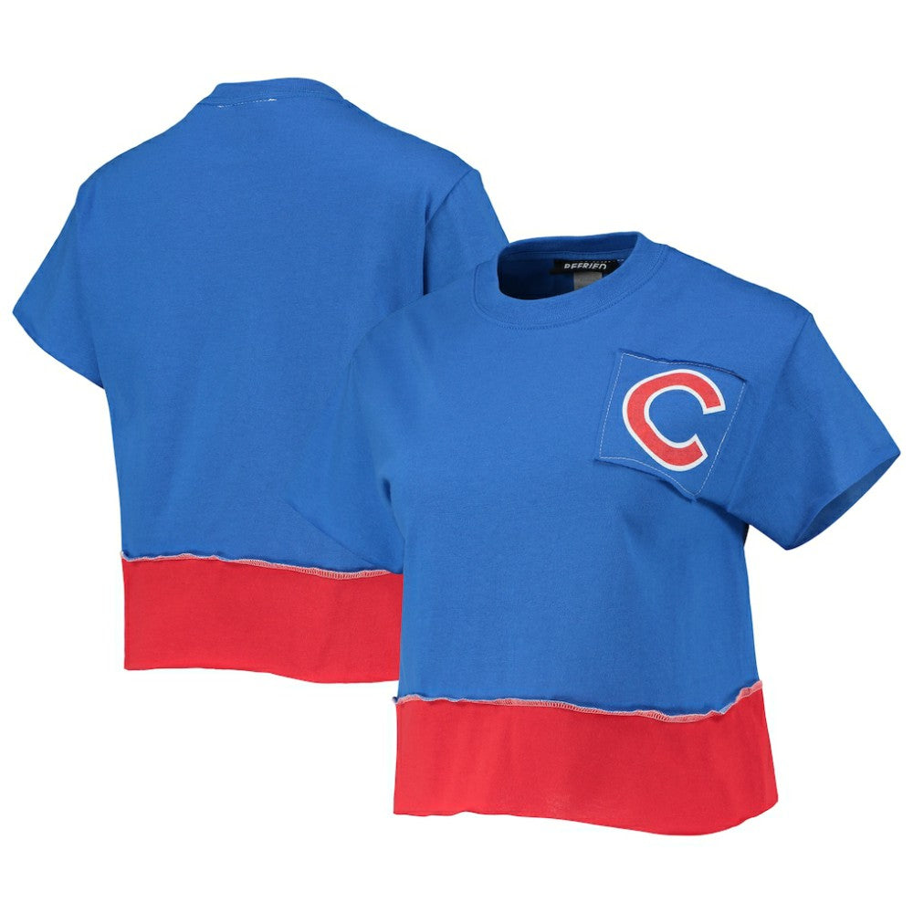 Chicago Cubs Refried Apparel Women's Cropped T-Shirt - Royal