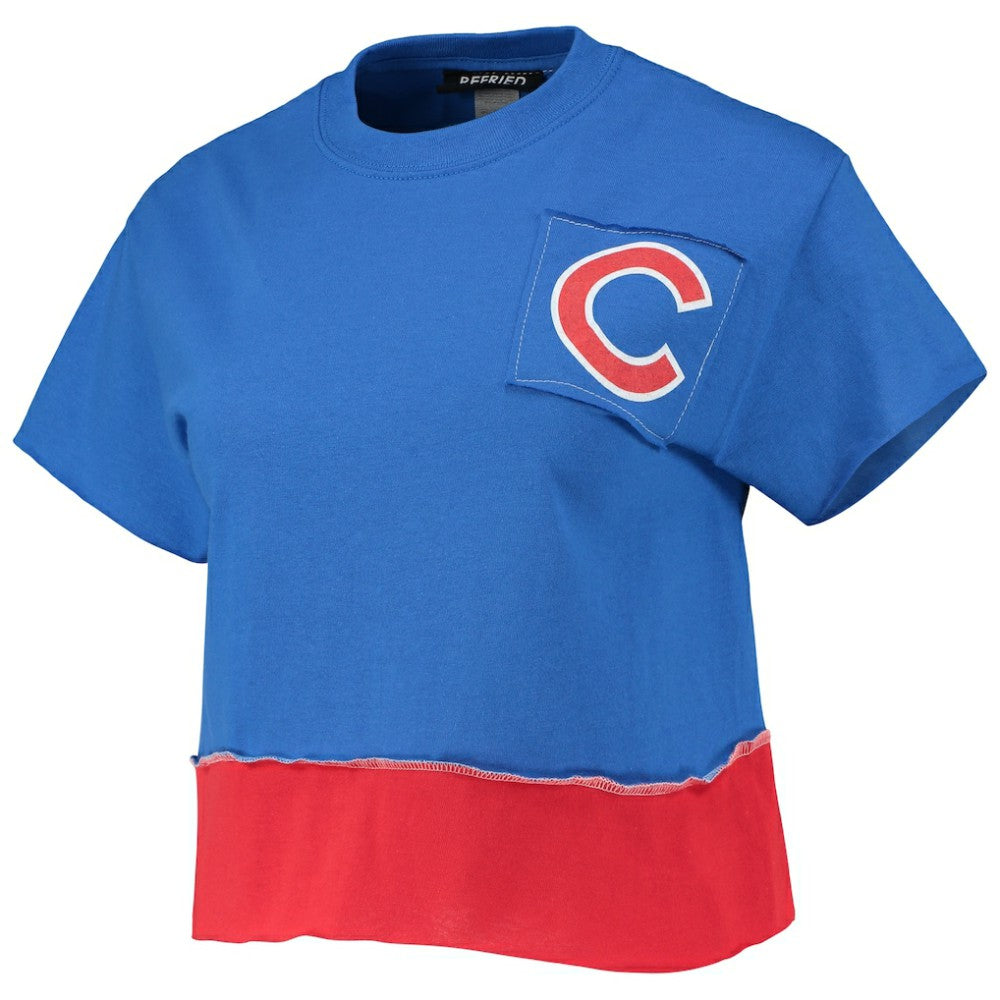 Chicago Cubs Refried Apparel Women's Cropped T-Shirt - Royal