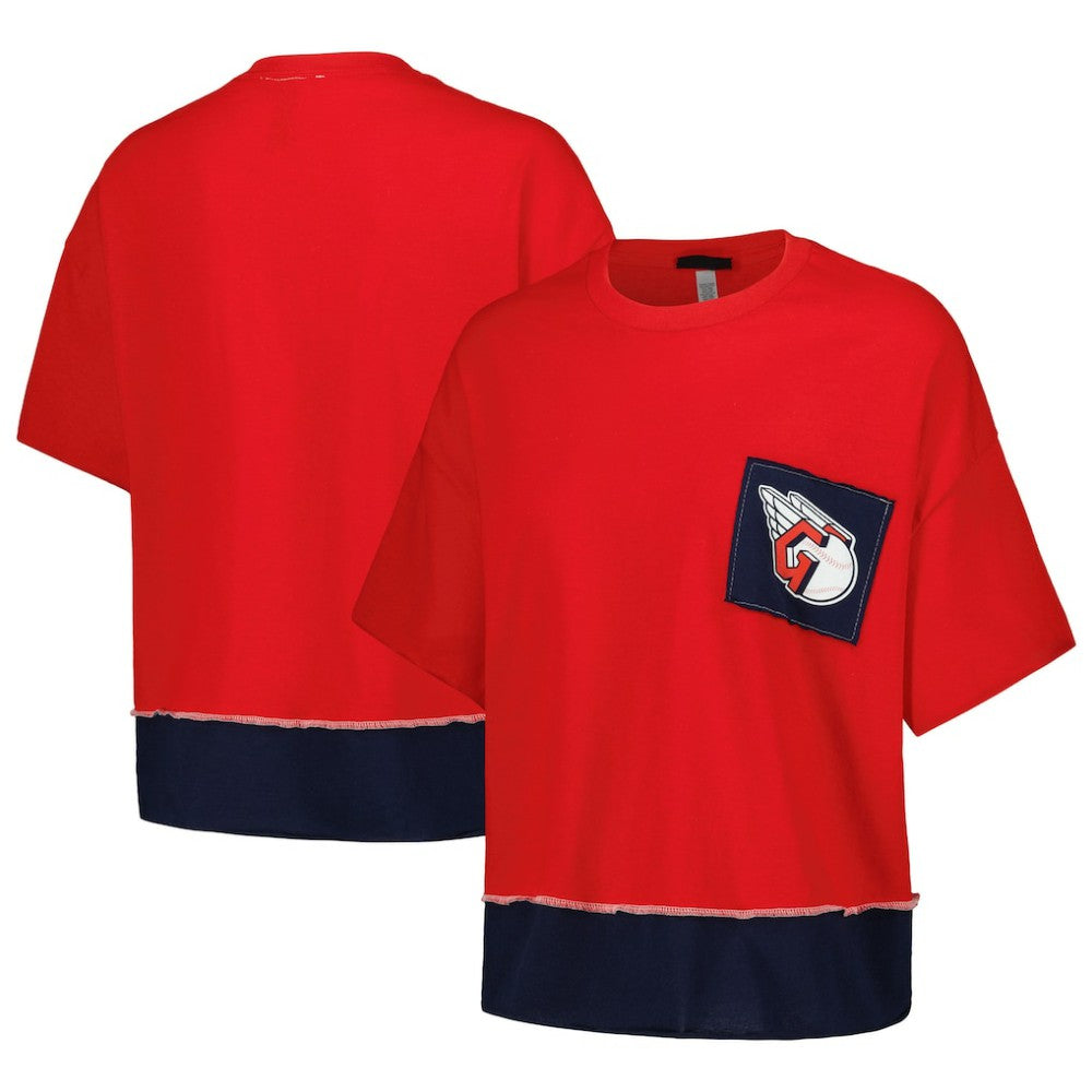 Cleveland Guardians Refried Apparel Women's Cropped T-Shirt - Red