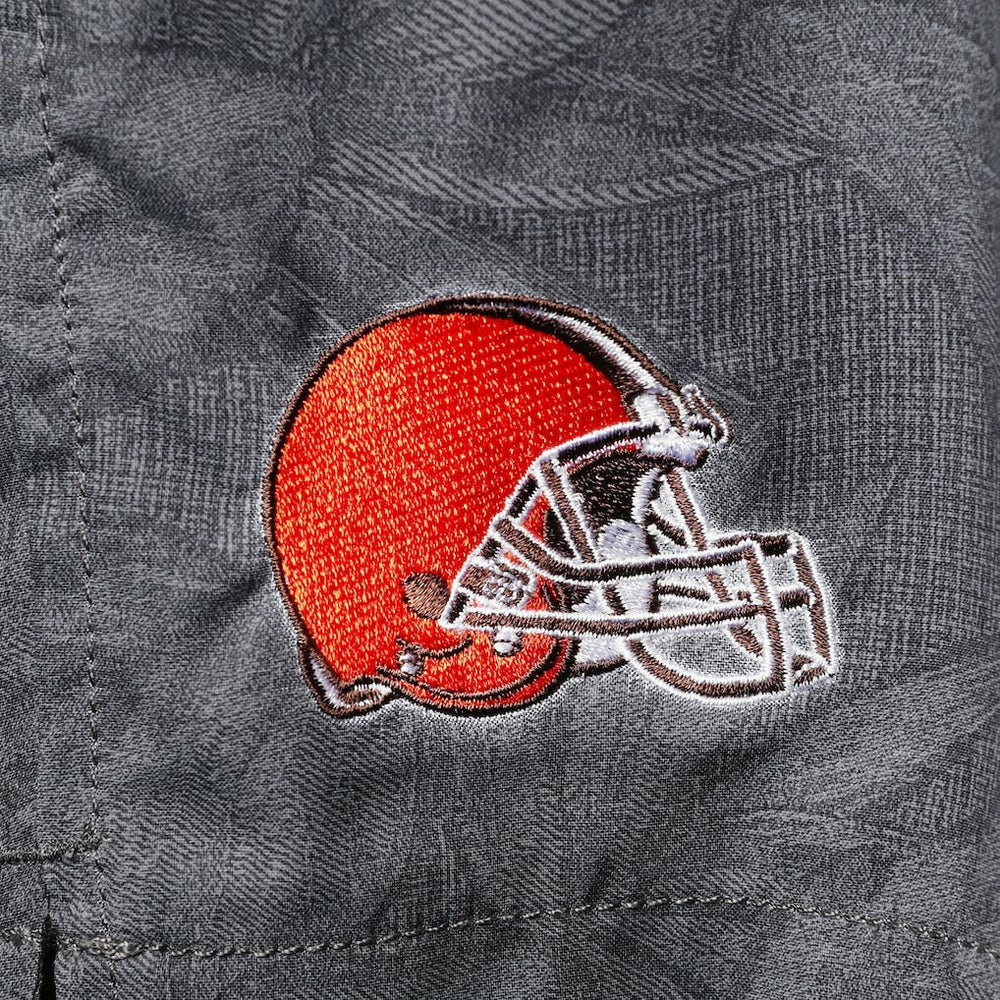 Cleveland Browns Naples Layered Leaves Swim Trunks - Black online