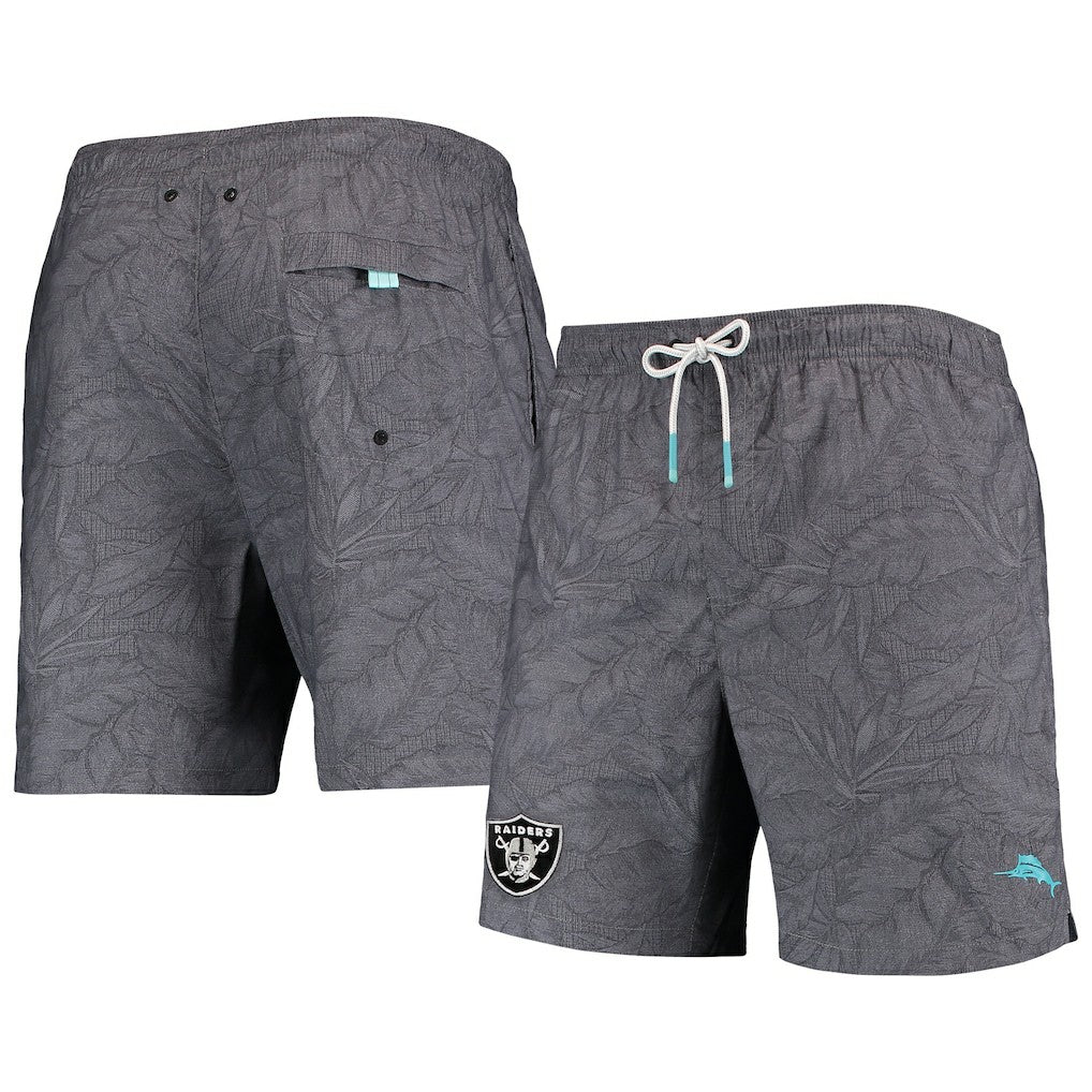 Las Vegas Raiders Naples Layered Leaves Swim Trunks - Black on sale