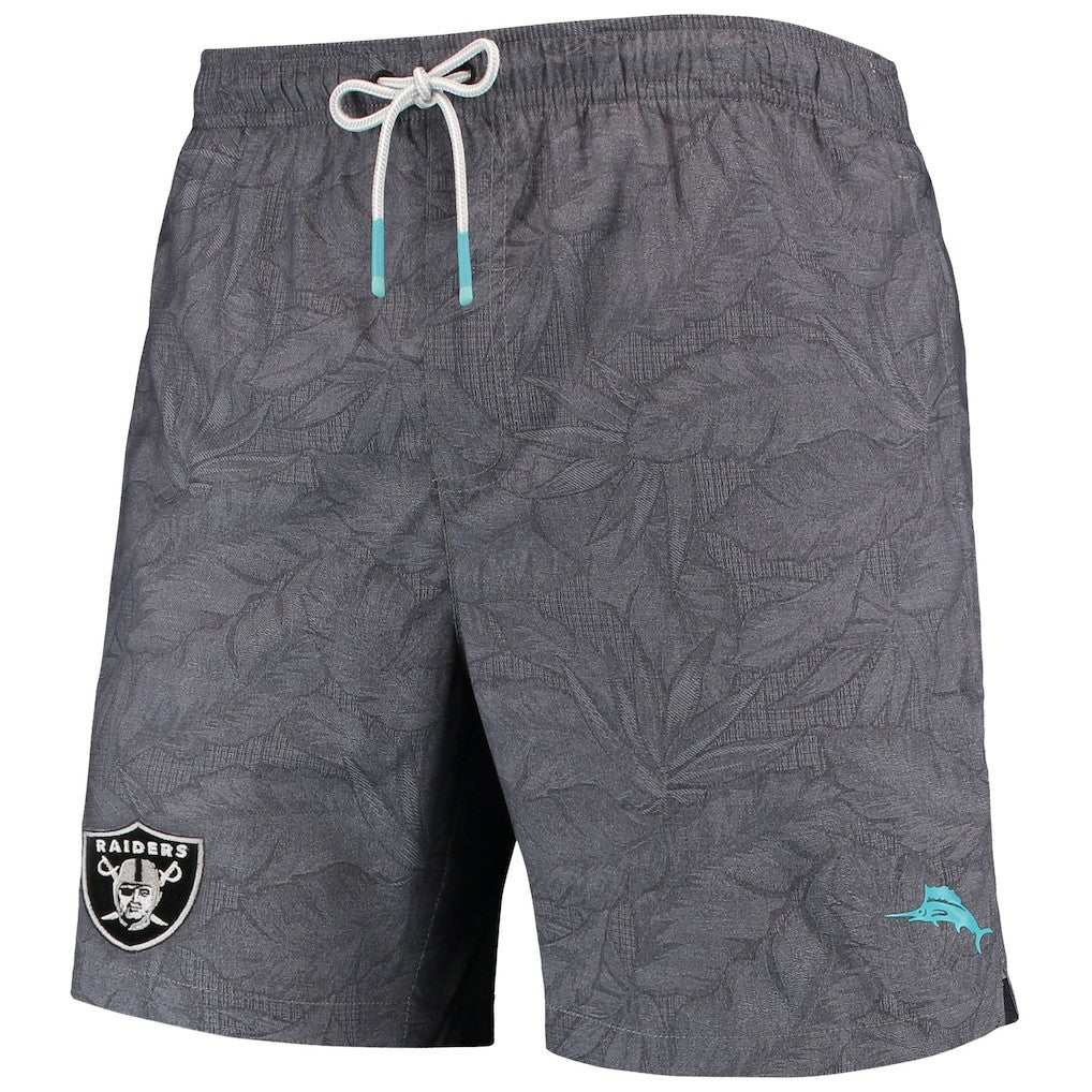 Las Vegas Raiders Naples Layered Leaves Swim Trunks - Black on sale