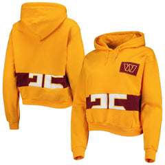 Washington Commanders Refried Apparel Women's Cropped Pullover Hoodie - Gold for sale