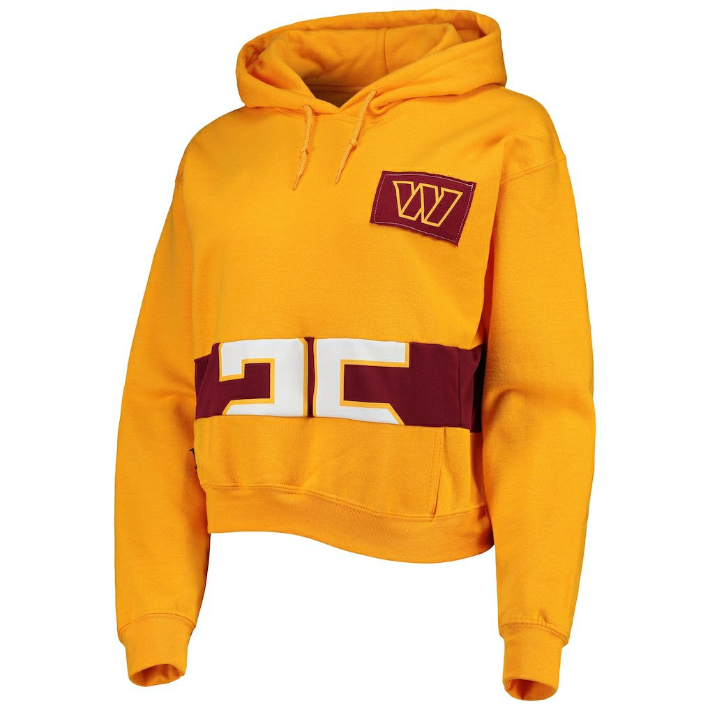 Washington Commanders Refried Apparel Women's Cropped Pullover Hoodie - Gold for sale