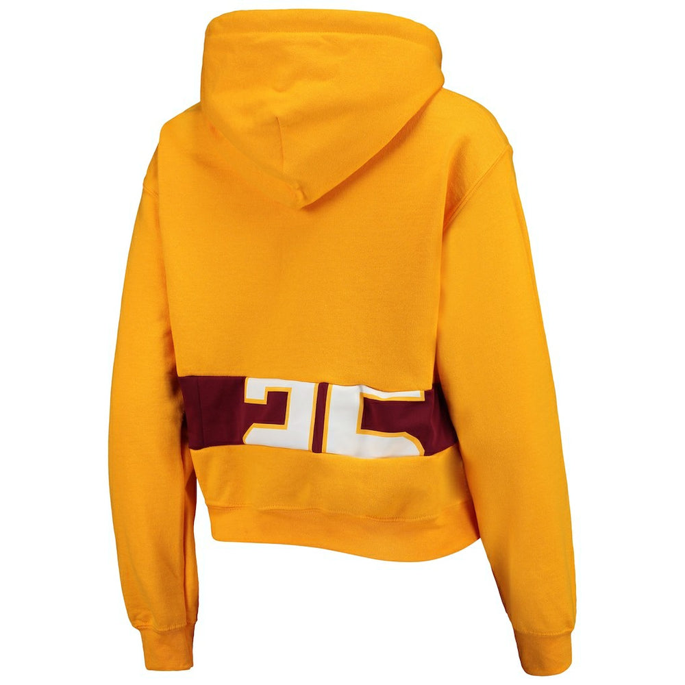 Washington Commanders Refried Apparel Women's Cropped Pullover Hoodie - Gold for sale