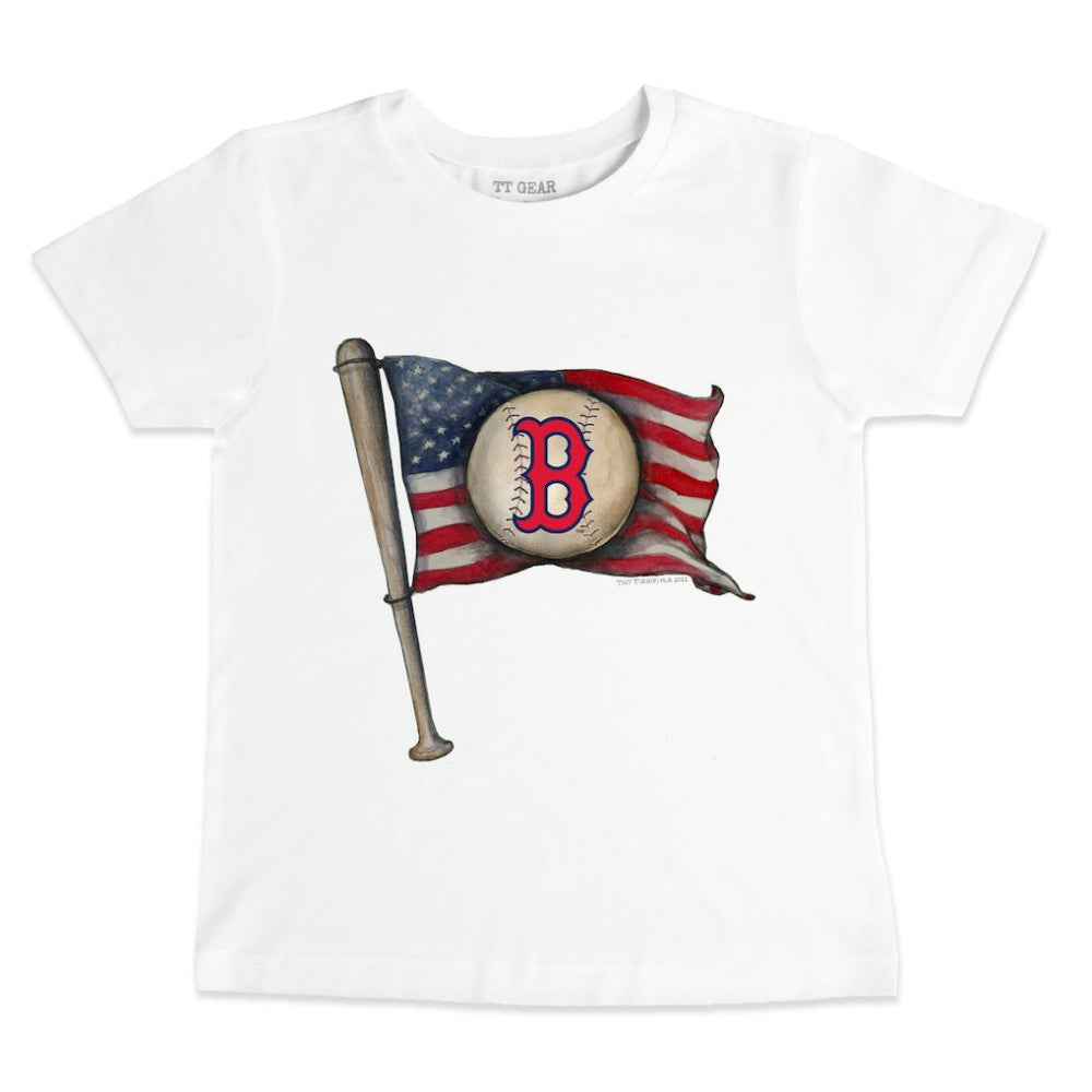 Boston Red Sox Tiny Turnip Youth Baseball Flag T-Shirt - White