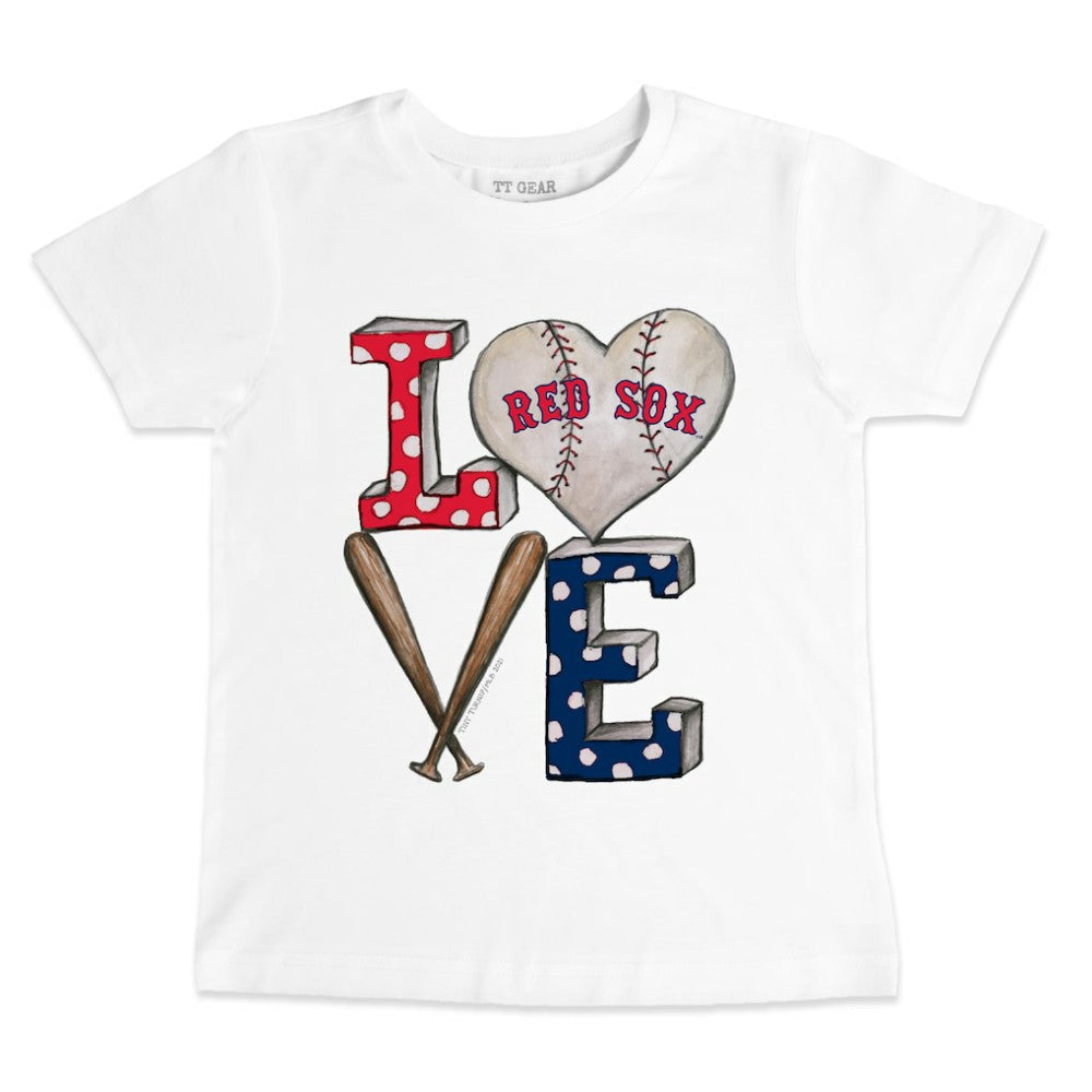 Boston Red Sox Tiny Turnip Youth Baseball Love T-Shirt - White