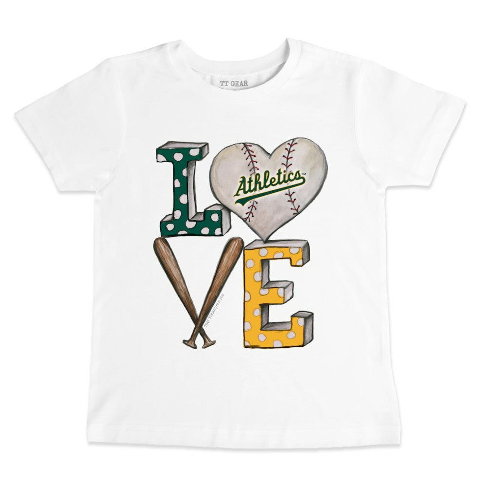 Athletics Tiny Turnip Youth Baseball Love T-Shirt - White