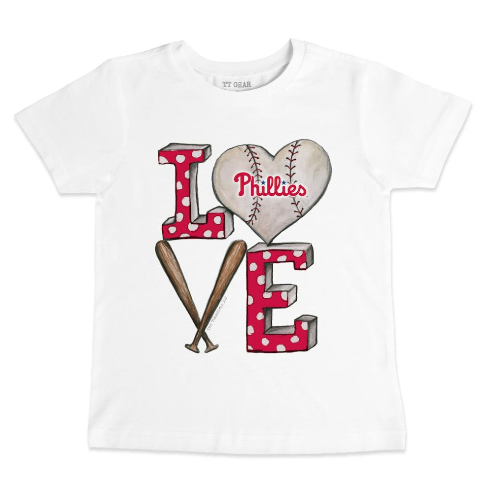 Philadelphia Phillies Tiny Turnip Youth Baseball Love T-Shirt - White