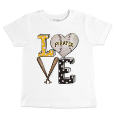 Pittsburgh Pirates Tiny Turnip Youth Baseball Love T-Shirt - White