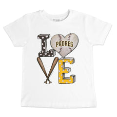 San Diego Padres Tiny Turnip Youth Baseball Love T-Shirt - White