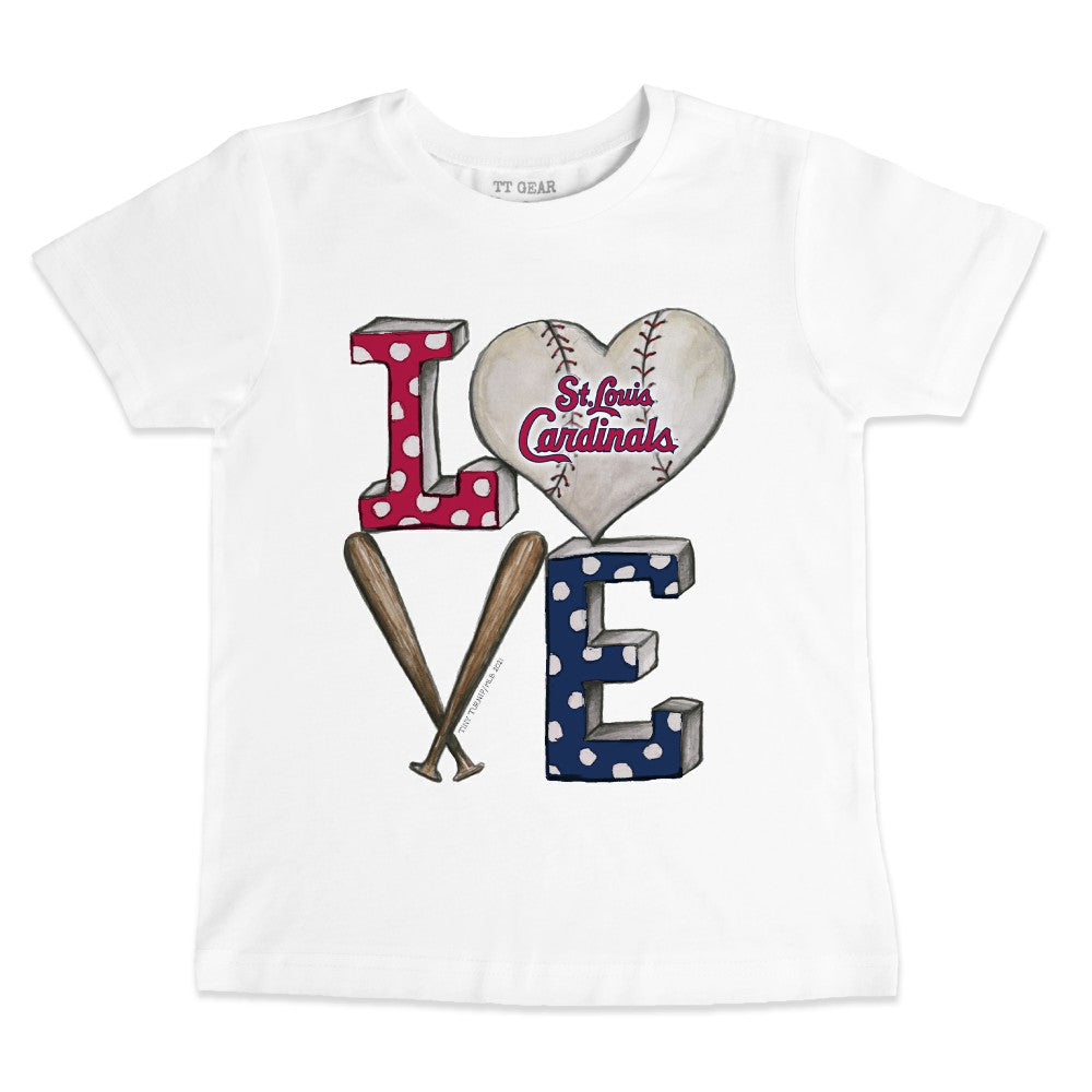St. Louis Cardinals Tiny Turnip Youth Baseball Love T-Shirt - White