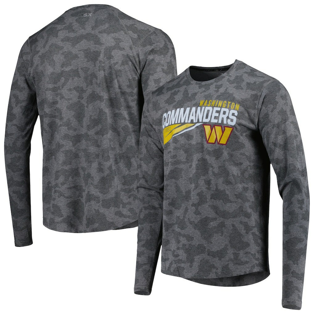 Washington Commanders MSX by Michael Strahan Camo Long Sleeve T-Shirt - Black for sale