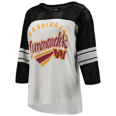 Washington Commanders G-III 4Her by Carl Banks Women's First Team 3/4-Sleeve Mesh T-Shirt - White/Black discount