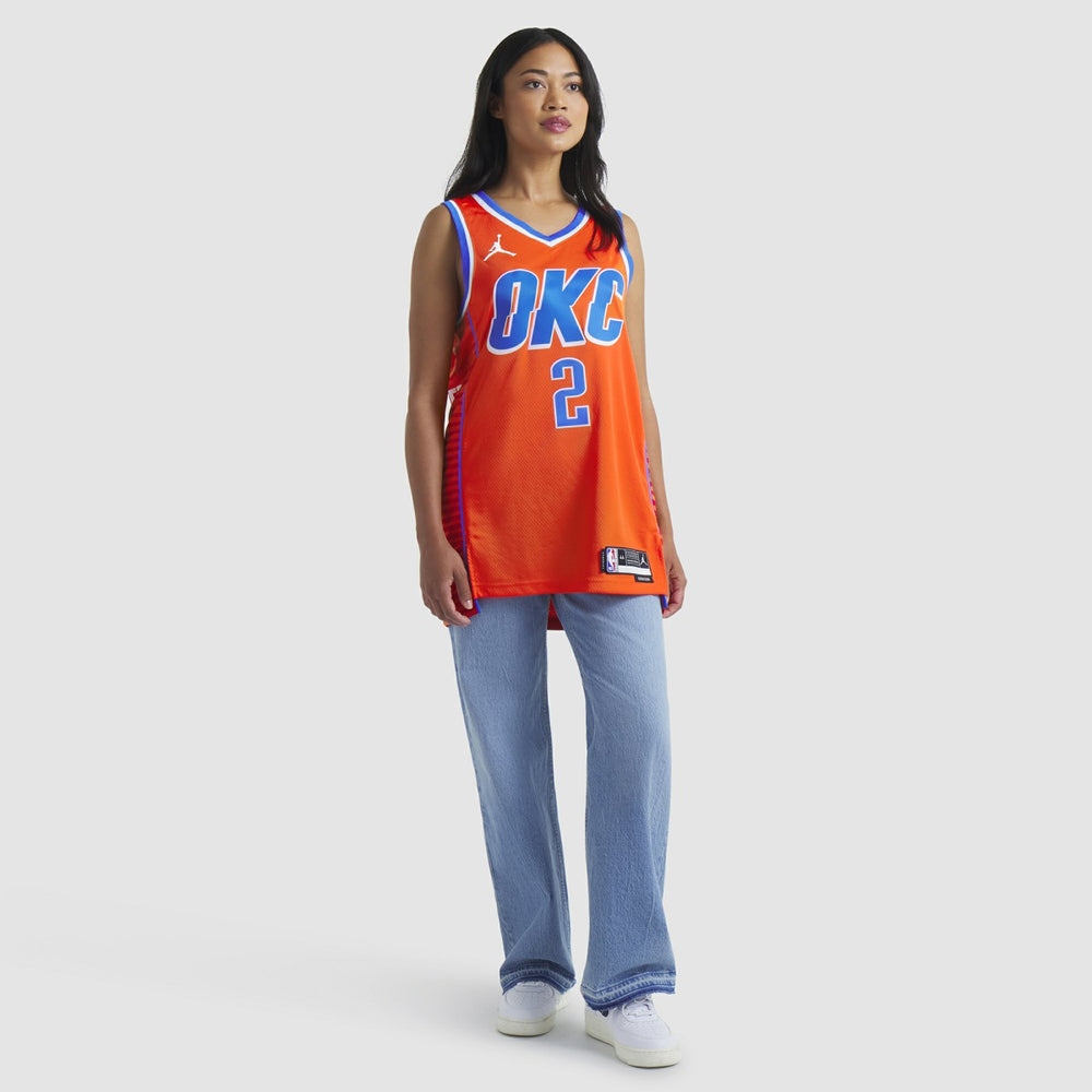 Shai Gilgeous-Alexander Oklahoma City Thunder Jordan Brand Unisex Swingman Jersey - Statement Edition - Orange for sale