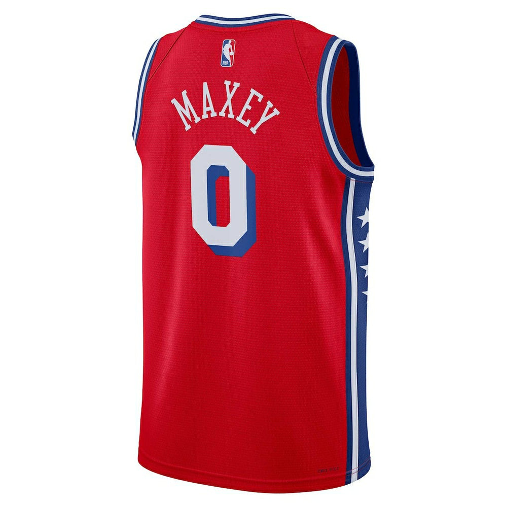 Tyrese Maxey Philadelphia 76ers Jordan Brand Unisex Swingman Jersey - Statement Edition - Red discount