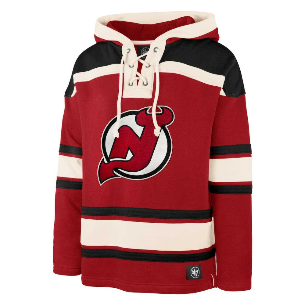 Jack Hughes New Jersey Devils '47 Player Lacer Pullover Hoodie Red