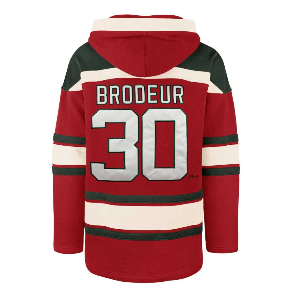 Martin Brodeur New Jersey Devils '47 Retired Player Name & Number Lacer Pullover Hoodie Red