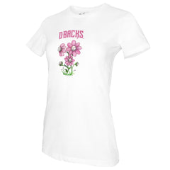 Arizona Diamondbacks Tiny Turnip Women's Blooming Baseballs T-Shirt - White