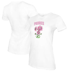San Diego Padres Tiny Turnip Women's Blooming Baseballs T-Shirt - White