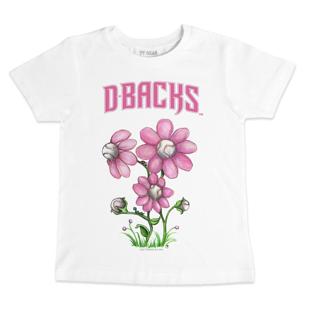 Arizona Diamondbacks Tiny Turnip Youth Blooming Baseballs T-Shirt - White