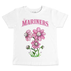 Seattle Mariners Tiny Turnip Youth Blooming Baseballs T-Shirt - White