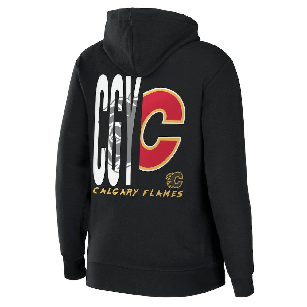 Calgary Flames WEAR by Erin Andrews Women's Sponge Fleece Full-Zip Hoodie Black