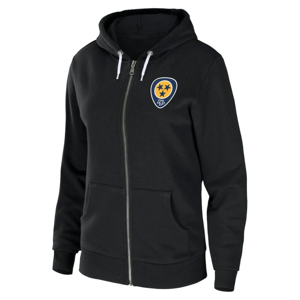 Nashville Predators WEAR by Erin Andrews Women's Sponge Fleece Full-Zip Hoodie Black