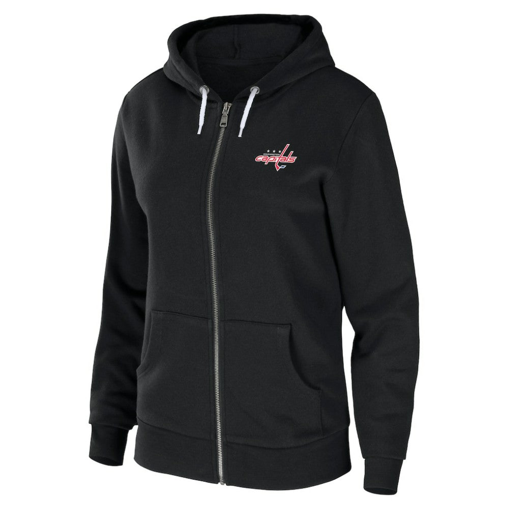 Washington Capitals WEAR by Erin Andrews Women's Sponge Fleece Full-Zip Hoodie Black