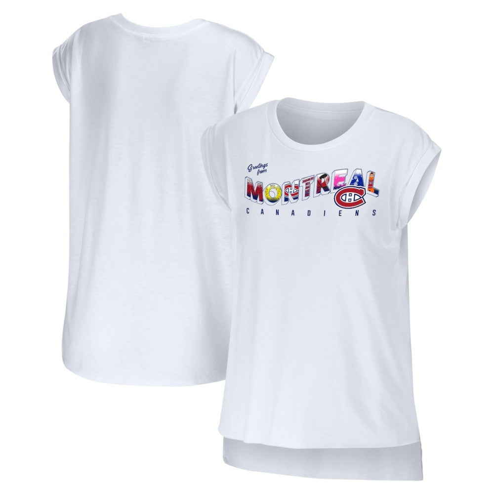 Montreal Canadiens WEAR by Erin Andrews Women's Greetings From Muscle T-Shirt White