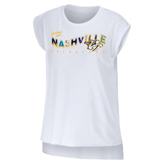 Nashville Predators WEAR by Erin Andrews Women's Greetings From Muscle T-Shirt White
