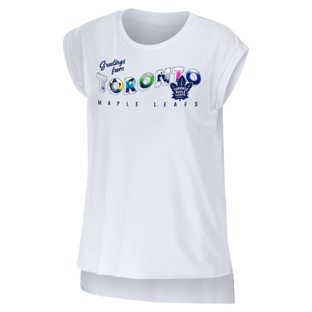 Toronto Maple Leafs WEAR by Erin Andrews Women's Greetings From Muscle T-Shirt White
