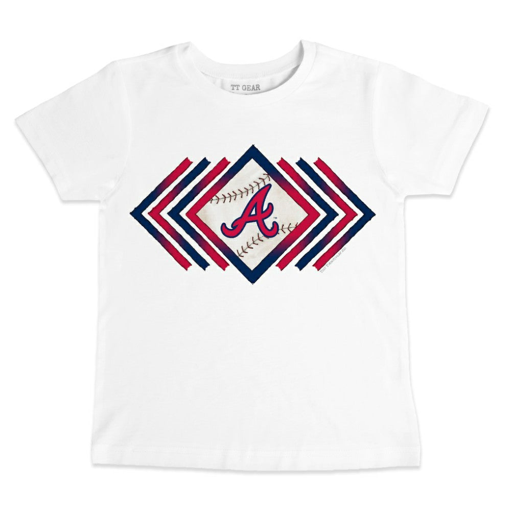 Atlanta Braves Tiny Turnip Youth Prism Arrows T-Shirt - White