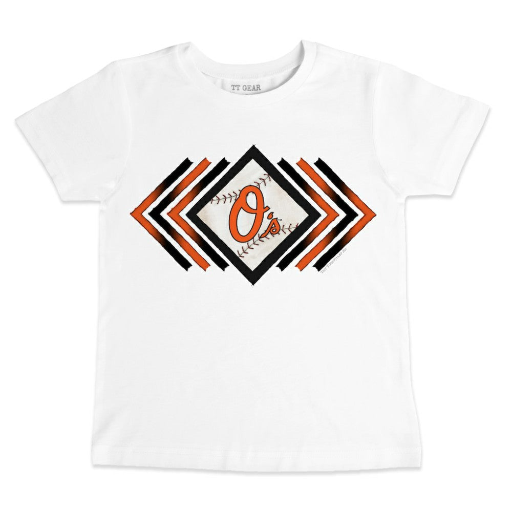 Baltimore Orioles Tiny Turnip Youth Prism Arrows T-Shirt - White
