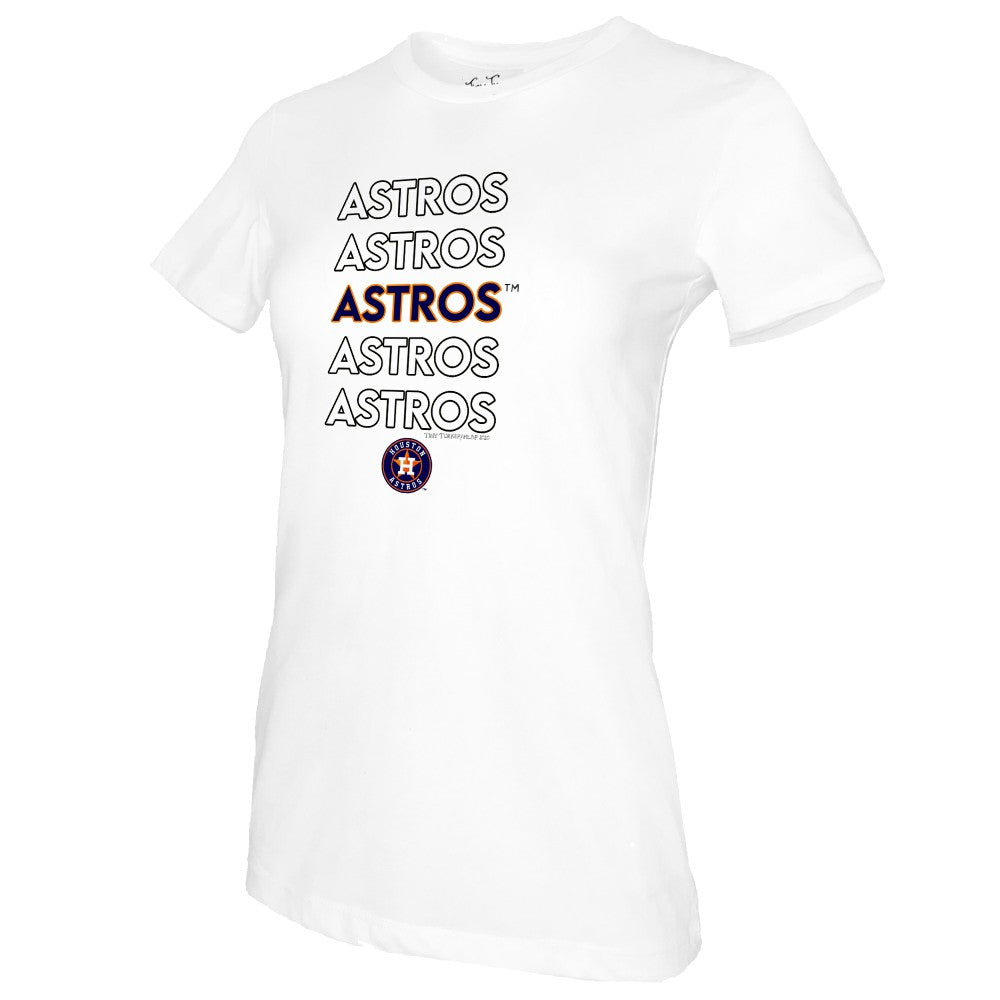 Houston Astros Tiny Turnip Women's Stacked T-Shirt - White