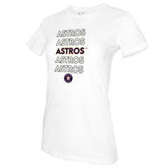 Houston Astros Tiny Turnip Women's Stacked T-Shirt - White