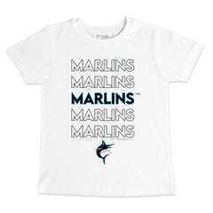 Miami Marlins Tiny Turnip Youth Stacked T-Shirt - White