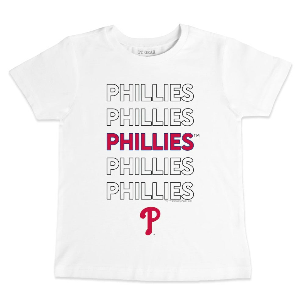 Philadelphia Phillies Tiny Turnip Youth Stacked T-Shirt - White