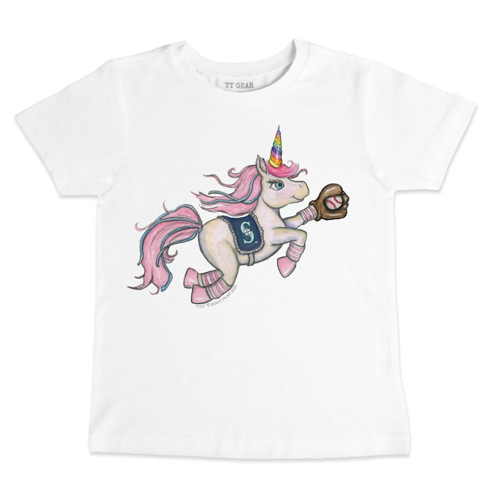 Seattle Mariners Tiny Turnip Youth Unicorn T-Shirt - White