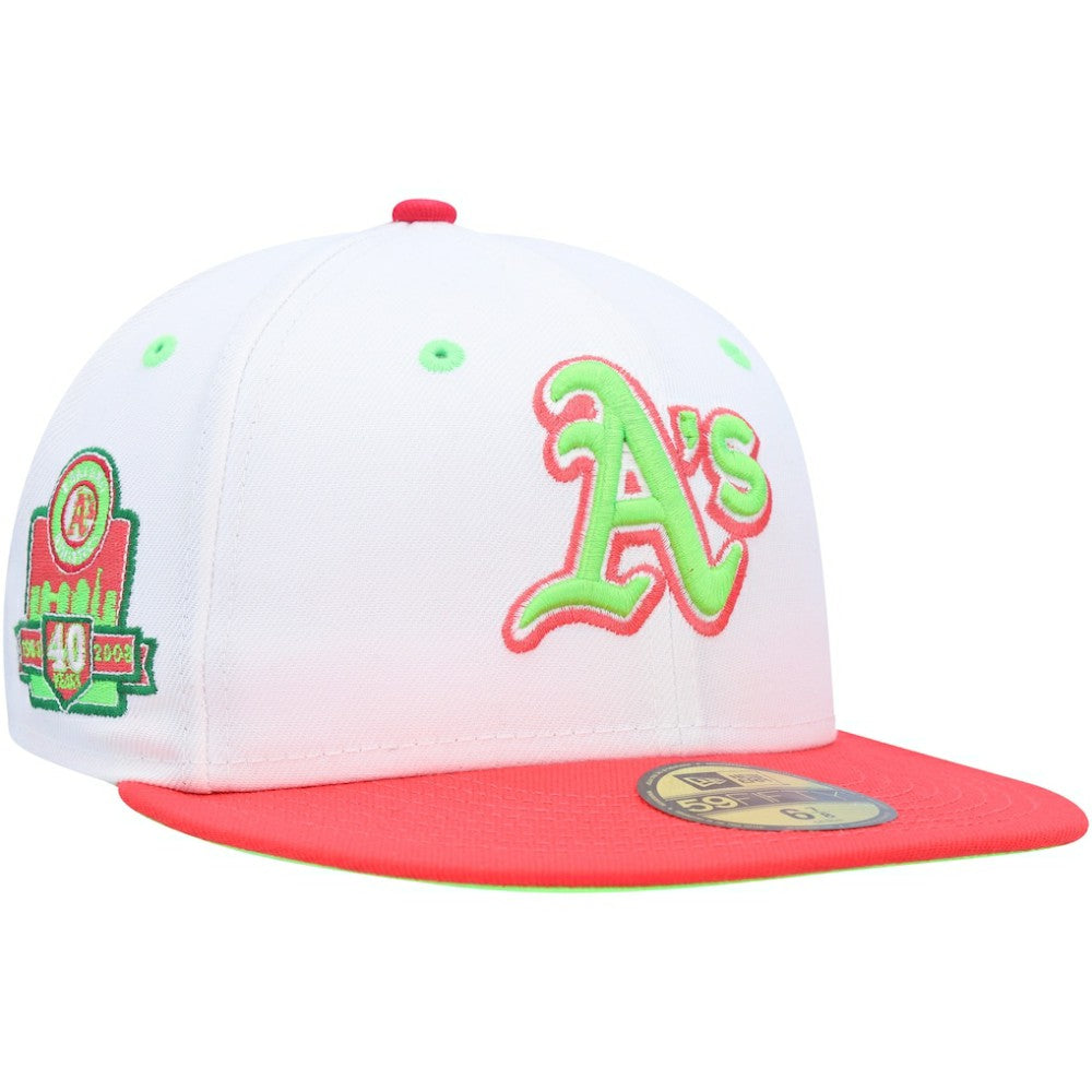Athletics 40th Anniversary Strawberry Lolli 59FIFTY Fitted Hat - White/Coral | New Era