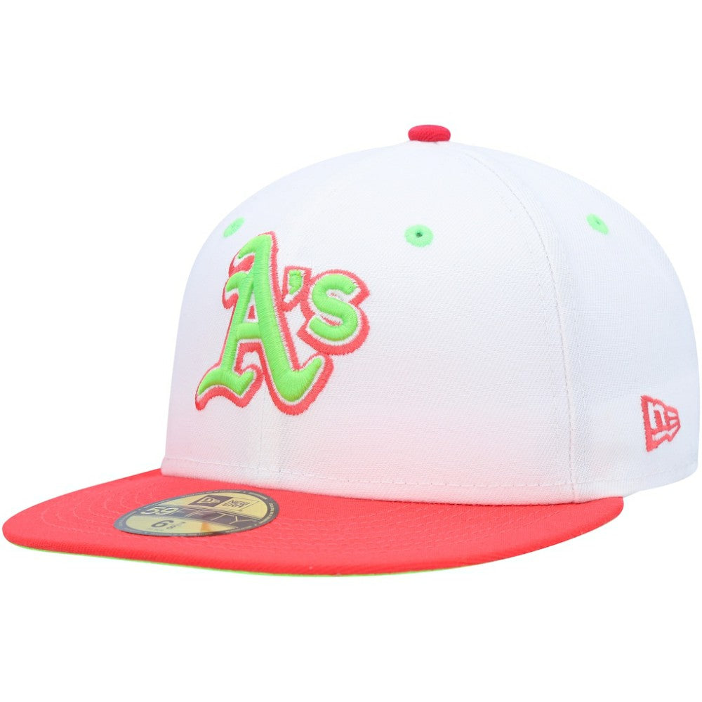 Athletics 40th Anniversary Strawberry Lolli 59FIFTY Fitted Hat - White/Coral | New Era