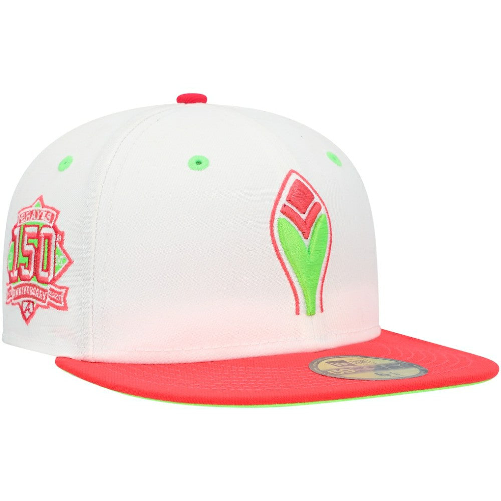 Atlanta Braves 150th Anniversary Strawberry Lolli 59FIFTY Fitted Hat - White/Coral | New Era