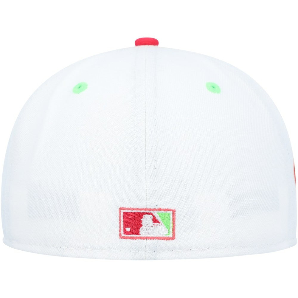 Chicago White Sox Cooperstown Collection Comiskey Park 75th Anniversary Strawberry Lolli 59FIFTY Fitted Hat - White/Coral | New Era