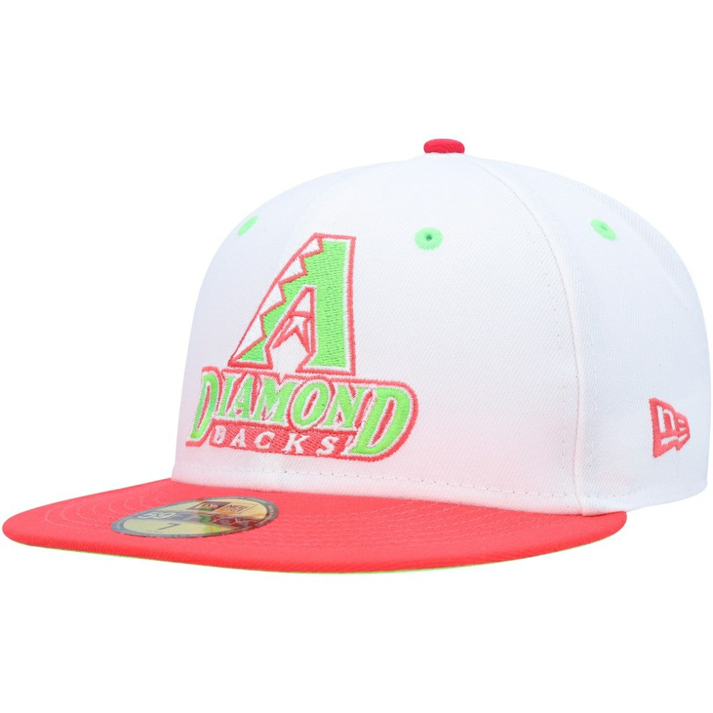 Arizona Diamondbacks 1998 Inaugural Season Strawberry Lolli 59FIFTY Fitted Hat - White/Coral | New Era