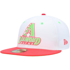 Arizona Diamondbacks 1998 Inaugural Season Strawberry Lolli 59FIFTY Fitted Hat - White/Coral | New Era