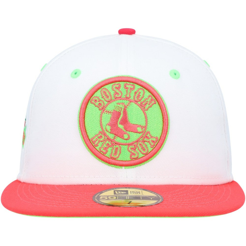 Boston Red Sox  Fenway Park 100th Anniversary  Strawberry Lolli 59FIFTY Fitted Hat - White/Coral | New Era